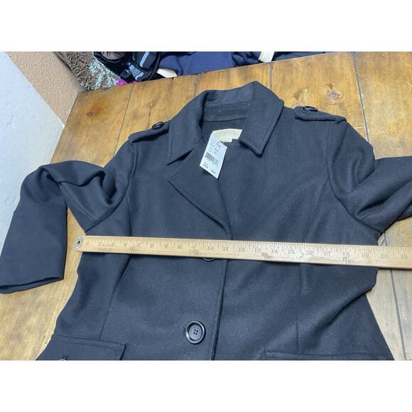Michael Kors Women's Size 12 Wool Lined Black Pea Coat NWT - Picture 8 of 14